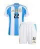 Günstige Argentinien Lautaro Martinez #22 Heimtrikotsatz Kinder Copa America 2024 Kurzarm (+ Kurze Hosen)